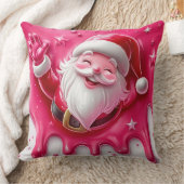 Cute Pink Santa Throw Pillow | Christmas Pillow クッション (ブランケット)