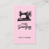 Cute pink Seamstress business card  名刺 (正面)