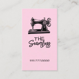Cute pink Seamstress business card  名刺
