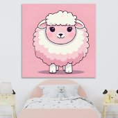 Cute Pink Sheep Nursery Wall Art Print Poster ポスター