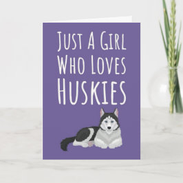 Cute Pink Siberian Husky Cards For Baby Girls Kids カード