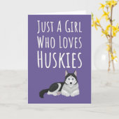Cute Pink Siberian Husky Cards For Baby Girls Kids カード (黄色い花)