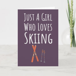 Cute Pink Ski Cards For Baby Girls Kids Skier カード
