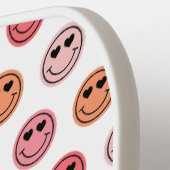 Cute Pink Smile Face Pattern Monogram ピックルボールラケット (左詳細)