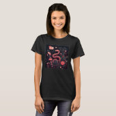 Cute Pink Snake Flowers Illustration Unique Women  Tシャツ (正面フル)