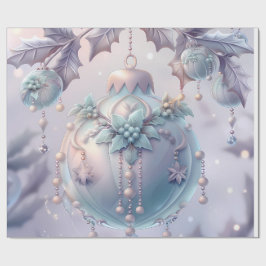 Cute Pink Snow Winter Birthday ラッピングペーパー