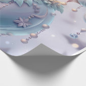 Cute Pink Snow Winter Birthday ラッピングペーパー (角)