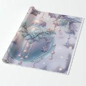 Cute Pink Snow Winter Birthday ラッピングペーパー (アンロールド)