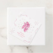 Cute Pink Snowflake Ballerina Girl Baby Shower  フェイバータグ (インサイチュ)