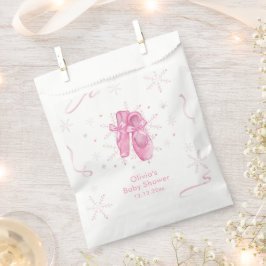 Cute Pink Snowflake Ballerina Girl Baby Shower  フェイバーバッグ