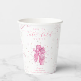 Cute Pink Snowflake Ballerina Girl Baby Shower  紙コップ