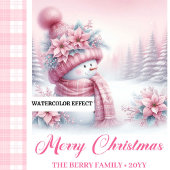 Cute Pink Snowman Christmas Mug Winter Kids Gift コーヒーマグカップ