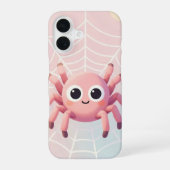 Cute Pink Spider Web Phone Case iPhone 16ケース (裏面)