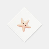 Cute Pink Starfish スタンダードカクテルナプキン (角)