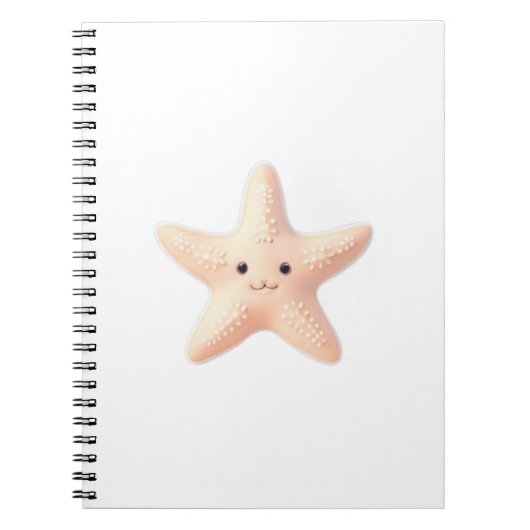 Cute Pink Starfish ノートブック (正面)