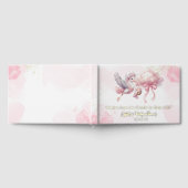 Cute Pink Stork with cloud Baby Girl Shower  ゲストブック (全面)