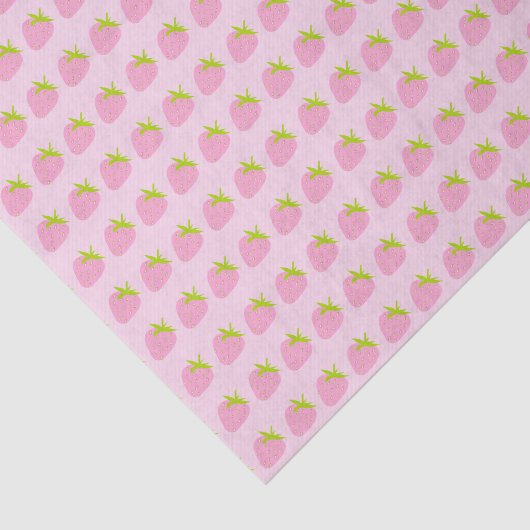 Cute Pink Strawberries Pattern 薄葉紙 (詳細)