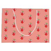 Cute Pink Strawberry  ラージペーパーバッグ (裏面)