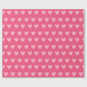 Cute Pink Stripes and Hearts Valentine Pattern ラッピングペーパー (フラット)