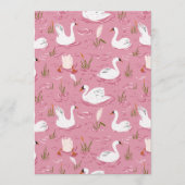 Cute Pink Swan Seamless Pattern 招待状 (正面)