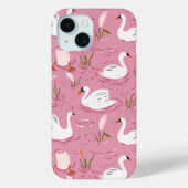 Cute Pink Swan Seamless Pattern Case-Mate iPhoneケース (裏面)
