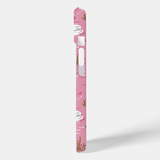 Cute Pink Swan Seamless Pattern Case-Mate iPhoneケース (裏面 / 左)