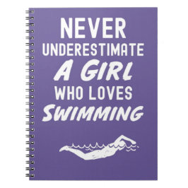 Cute Pink Swimmer Gifts For Baby Girls Kids Swim ノートブック
