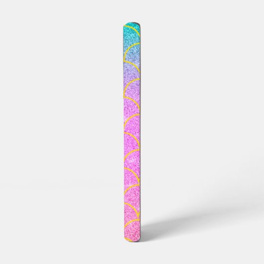 Cute Pink & Teal Personalized Glitter Mermaid  Samsung Galaxyケース (左側面)