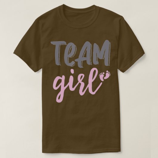 Cute Pink Team Girl gender reveal party Idea for m Tシャツ (デザイン正面)