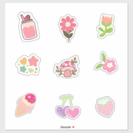 Cute Pink-Themed Stickers for Spring & Summer Vibe シール