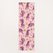 Cute Pink Tigers Tropical Leaves Abstract Animal ヨガマット (正面)