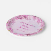 Cute Pink Under the Sea Girl Baby Shower ペーパープレート (アングル)