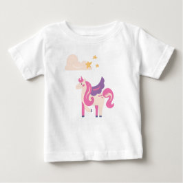 Cute Pink Unicorn Baby T-Shirt ベビーTシャツ