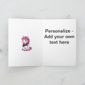 Cute Pink Unicorn Wearing A Scottish Plaid Scarf シーズンカード (内部)