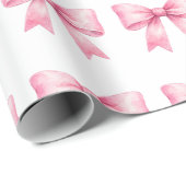 cute pink water colour bow gifting ラッピングペーパー (ロールコーナー)