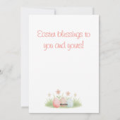 Cute Pink Watercolor Bunny and Easter Eggs シーズンカード (裏面)