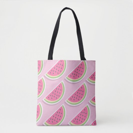 Cute Pink Watermelon Pattern トートバッグ (正面)