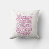 Cute Pink Whimsical Dreamer Typography クッション (裏面)