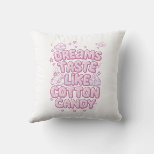 Cute Pink Whimsical Dreamer Typography クッション (裏面)