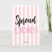 Cute Pink & White Greeting Card Spread Kindness シーズンカード (裏面)
