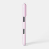 Cute Pink & White Pinstripe Personalized Name iPhoneケース (右側面)