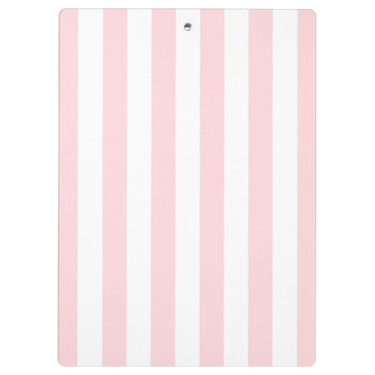 Cute Pink & White Stripe Clipboard  クリップボード (裏面)