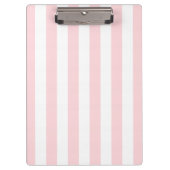 Cute Pink & White Stripe Clipboard  クリップボード (正面)