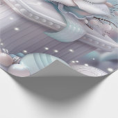 Cute Pink Winter Birthday ラッピングペーパー (角)