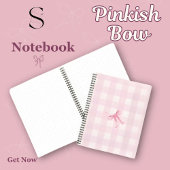 cute pinkish bow with heart notebook ノートブック
