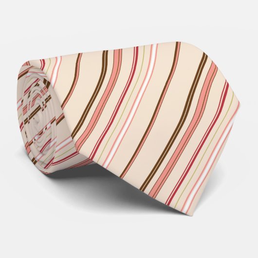 Cute pinky brown stripes ネクタイ (ロール)