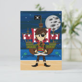 Cute Pirate and Ship RSVPカード (スタンド正面)