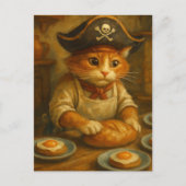 Cute Pirate Cat Baker ポストカード (正面)