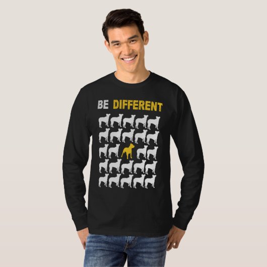 Cute Pit Bull Be Different Inspiration Tシャツ (正面フル)
