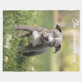 Cute Pit Bull Personalized フリースブランケット (正面(横))